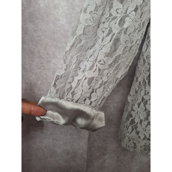 J. Peterman Silver Necktie Lace Jacket Womens Sz 12 Victorian Fairycore Dainty - Picture 5 of 12
